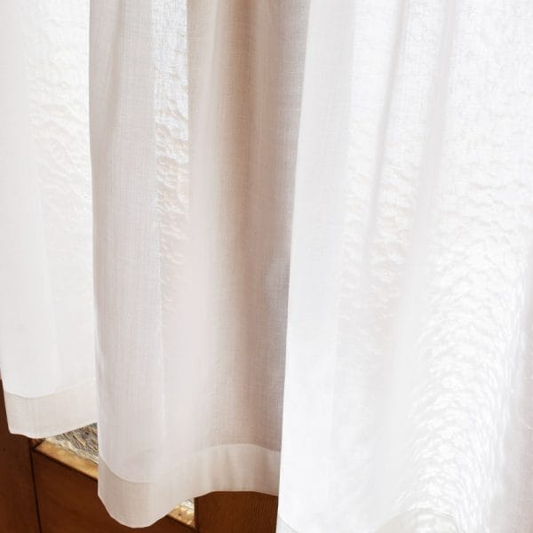 【無地白】モスリンレース カフェカーテン
