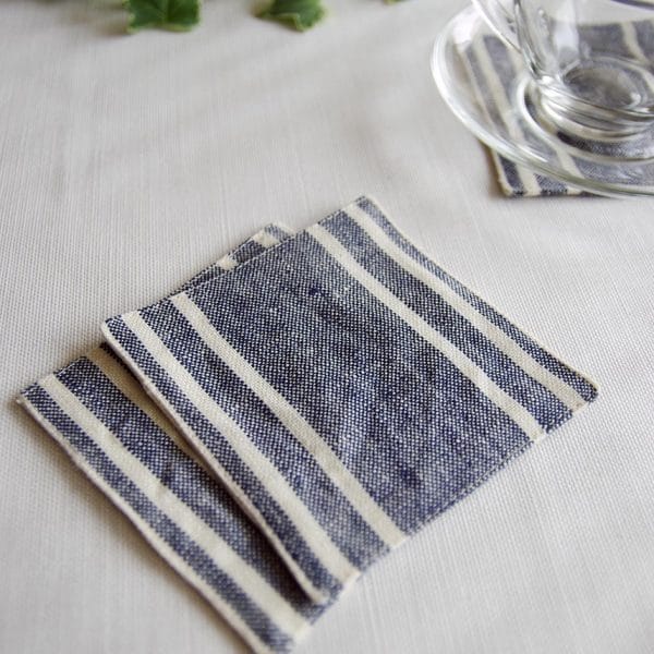 リネンストライプコースター【マリンストライプシリーズ】