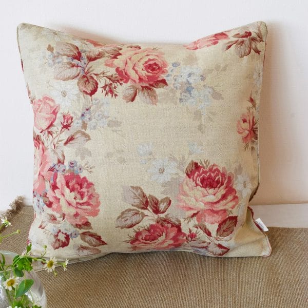 イギリス製花柄クッションカバー【ホークスウィックローズ】