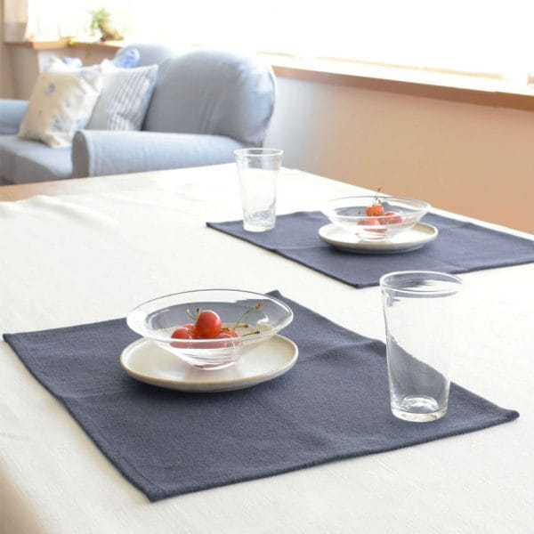 ヨーロッパリネン テーブルランチョンマット【マリンネイビー】