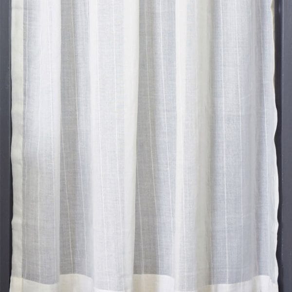 【ストライプホワイト】レース カフェカーテン