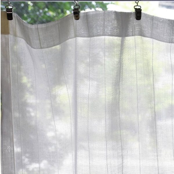 【ストライプホワイト】レース カフェカーテン