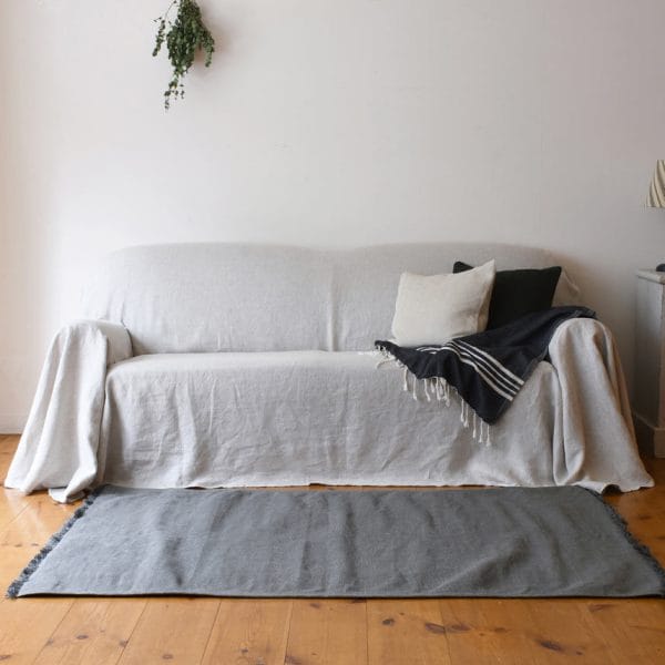 COLONIAL CHECK/ S1トリプルソファ専用ヨーロッパリネン素材ルーズカバー