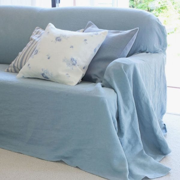 COLONIAL CHECK/ S2ラブソファ専用ヨーロッパリネン素材ルーズカバー