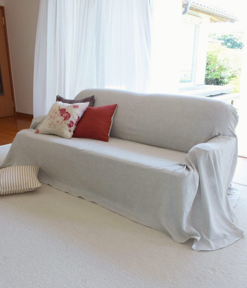 COLONIAL CHECK/ S2トリプルソファ専用ヨーロッパリネン素材