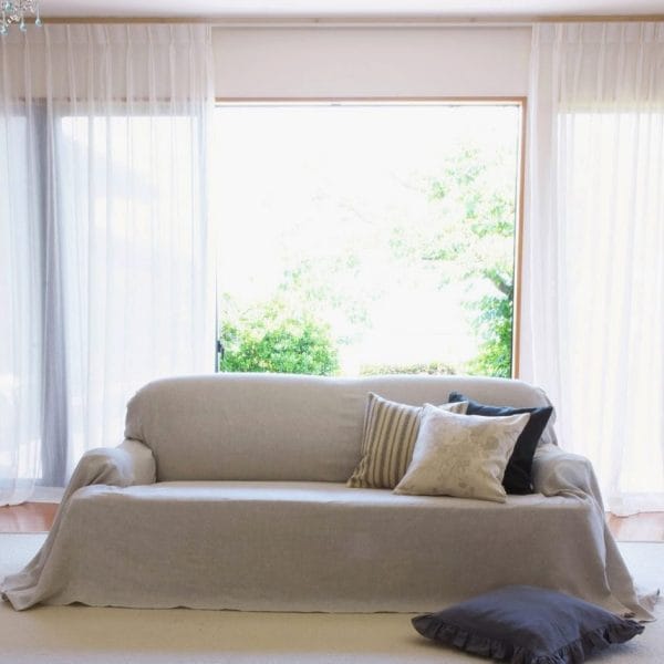 COLONIAL CHECK/ S2トリプルソファ専用ヨーロッパリネン素材ルーズカバー