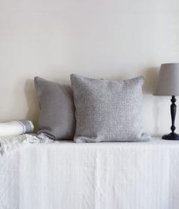 ベルギー製リネン生地クッションカバー【ツイードグレイ】