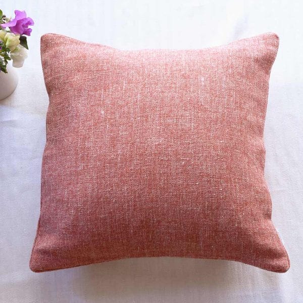 ベルギー製リネン生地クッションカバー【ツイードレッド】