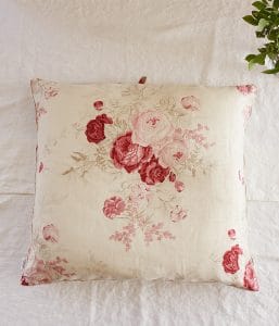 Kate Forman Roses/ハンドル付ツートーンフロアクッション【レッド】