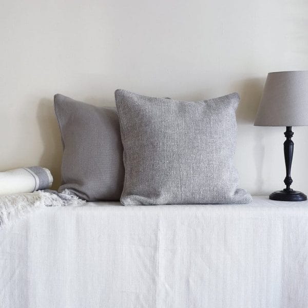 リネンクッションカバー【セメント】