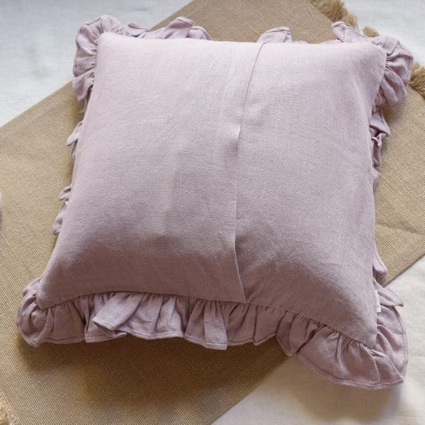 リネンフリルクッションカバー【ウォッシュラベンダー】
