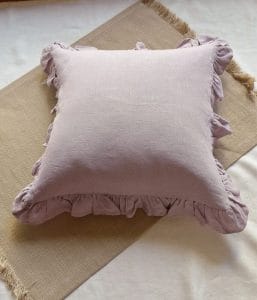 リネンフリルクッションカバー【ウォッシュラベンダー】