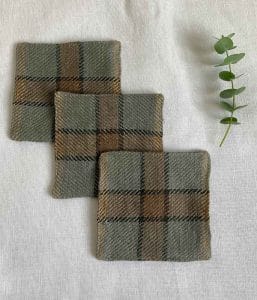 リネンチェックコースター【プレイドアッシュ】