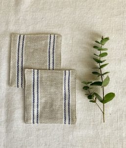 リネンストライプコースター【マリン5】