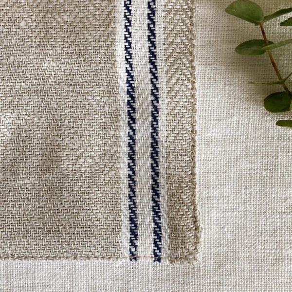 リネンストライプコースター【マリン5】