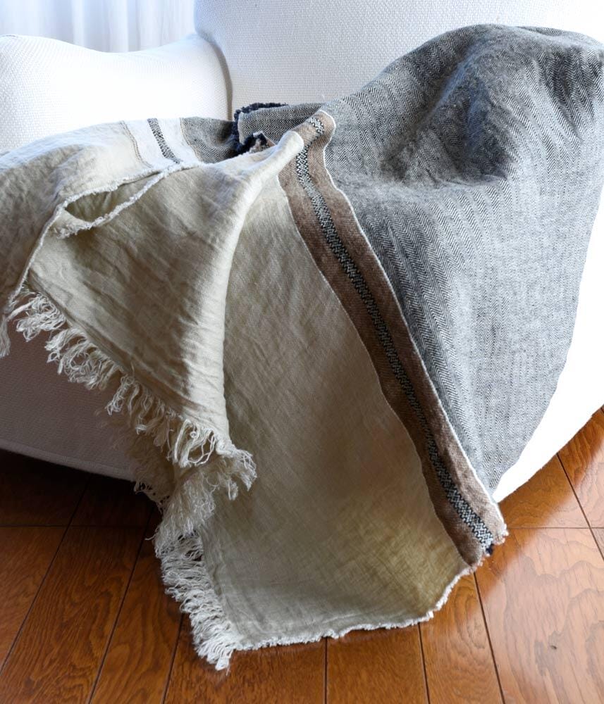 LIBECO HOME//リベコ リネンブランケット【ビーズワックス