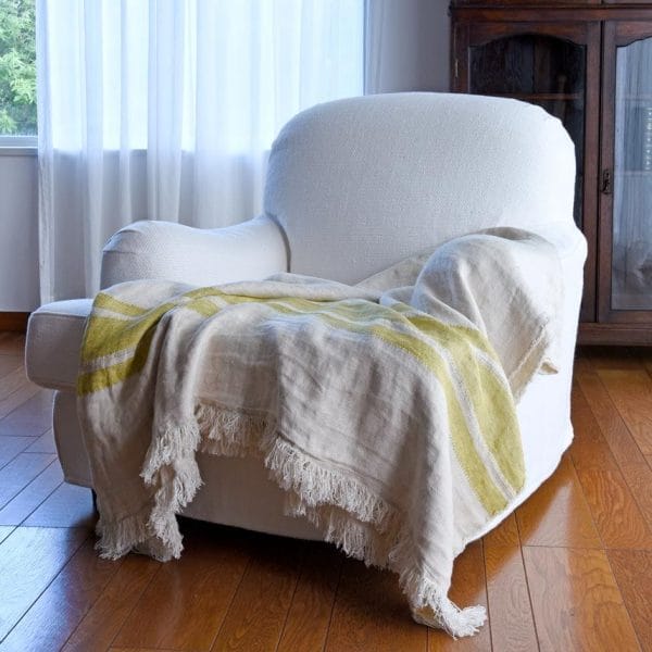 LIBECO HOME//リベコ リネンブランケット【マスタード】