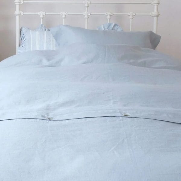 【ブルーグレー】シルキーリネン デュベカバー