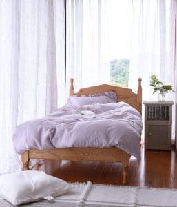 【ライラック】シルキーリネンデュベカバー