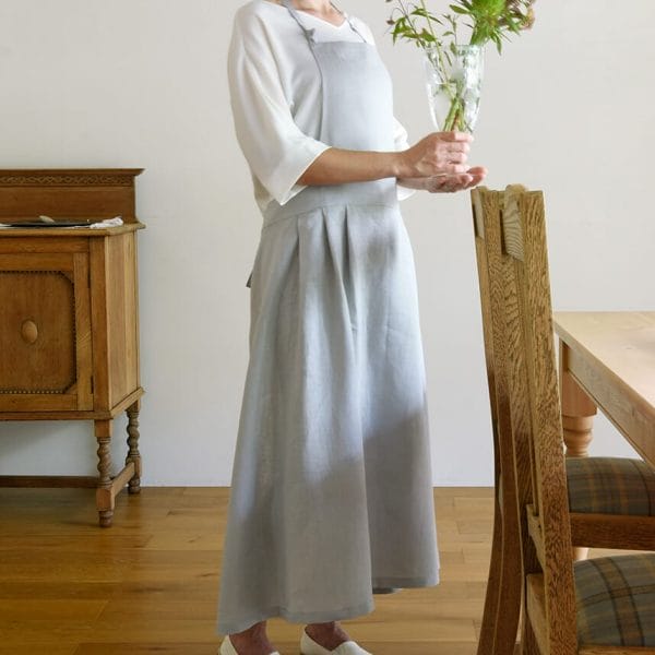 ヨーロッパリネン マキシロングエプロン【2色展開】