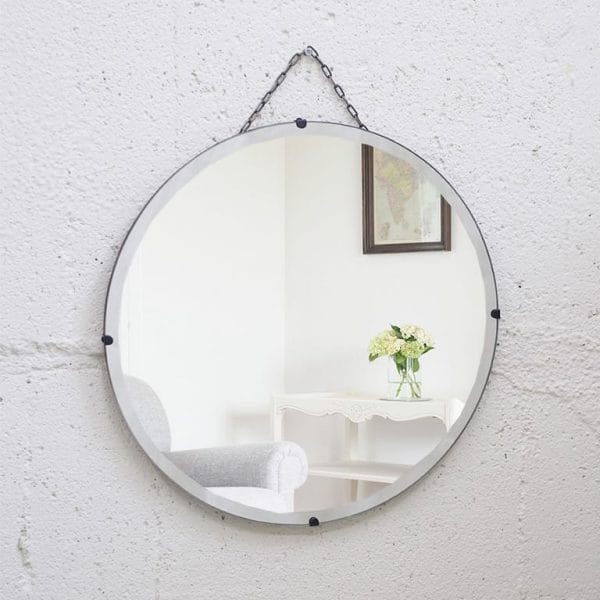 THE PENNY WISE Antiques Original/アールデコ ラウンドミラー