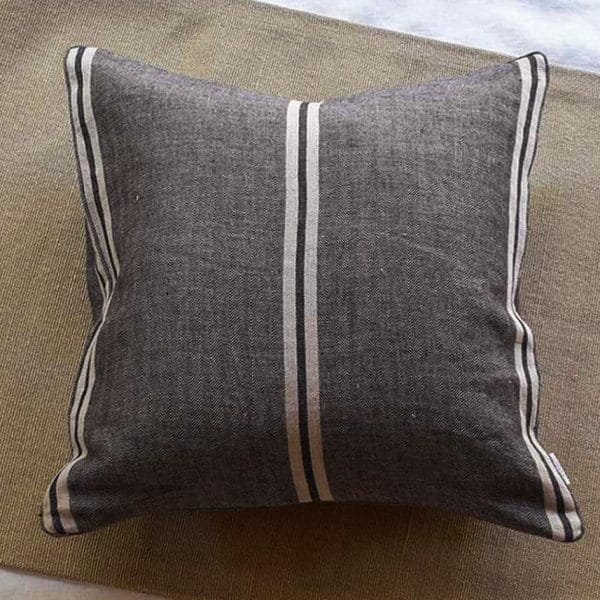 リネンクッションカバー【ブラックヘリンボーン】