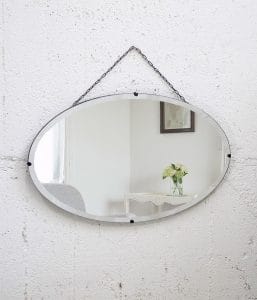 THE PENNY WISE Antiques Original/アールデコ オーバルミラー