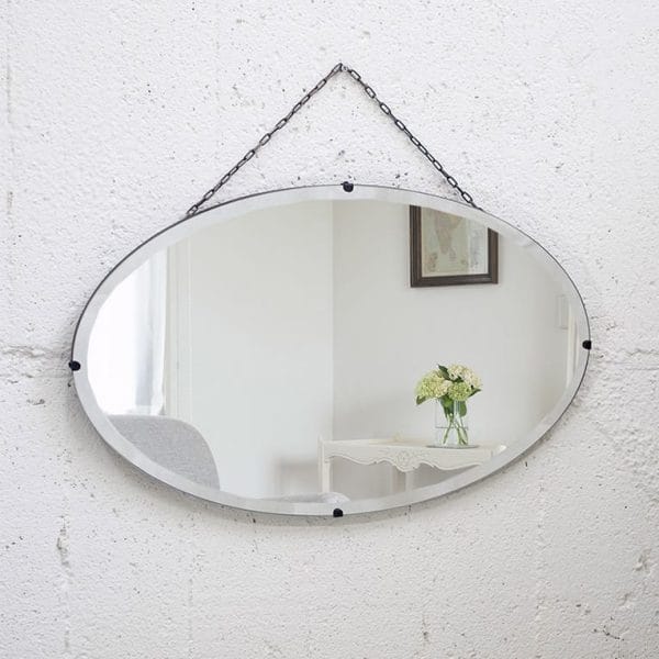 THE PENNY WISE Antiques Original/アールデコ オーバルミラー