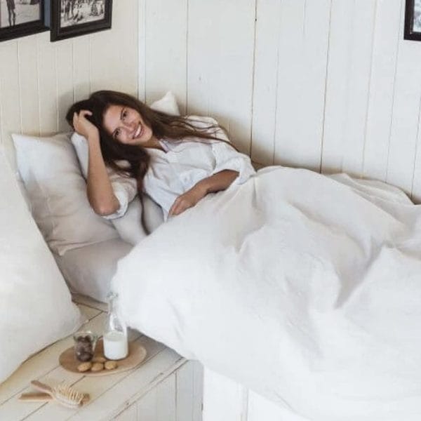 【ホワイト】シルキーリネン デュベカバー