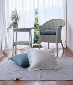 リネンフリルクッションカバー【ウォッシュホワイト】