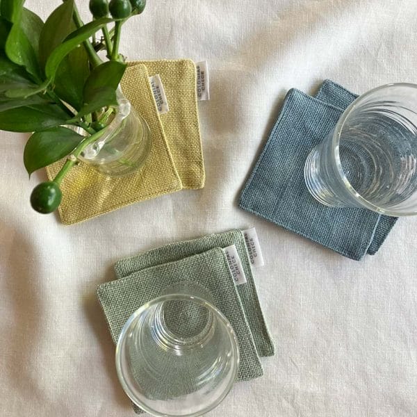 リネンコースター【コーンシルク・ミスト・スレート】