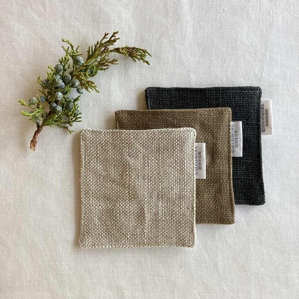 リネンコースター【ブラックヴィンテージ・モカ・オートミール】