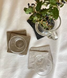 リネンコースター【ブラックヴィンテージ・モカ・オートミール】