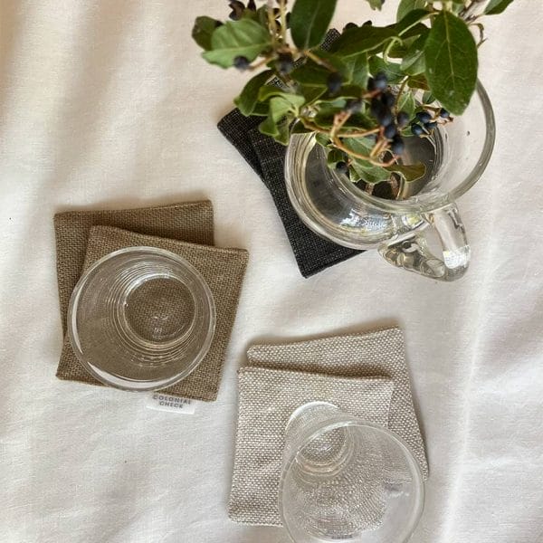 リネンコースター【ブラックヴィンテージ・モカ・オートミール】