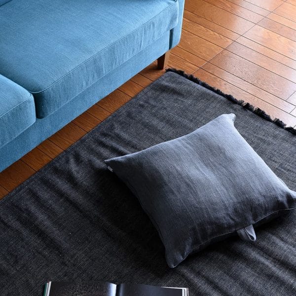 リネンコットンフロアクッション【ホワイト・ブラック】