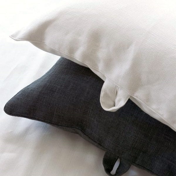 リネンコットンフロアクッション【ホワイト・ブラック】