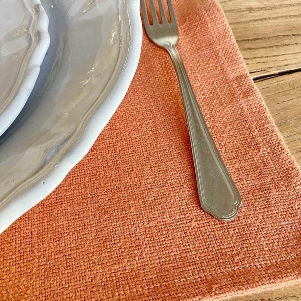 ヨーロッパリネン テーブルランチョンマット【アプリコット】