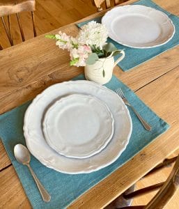 ヨーロッパリネン テーブルランチョンマット【ラグーン】