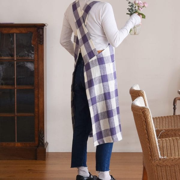 ヨーロッパリネン クロスオーバーエプロン【3色展開】