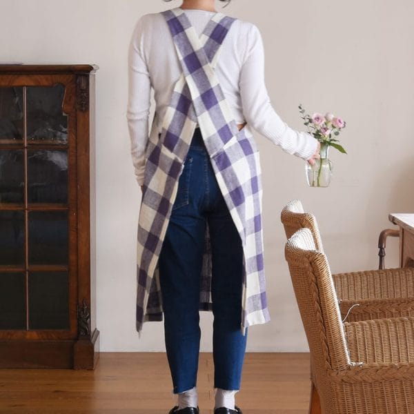 ヨーロッパリネン クロスオーバーエプロン【3色展開】