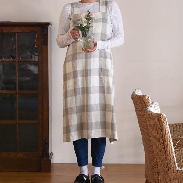 ヨーロッパリネン クロスオーバーエプロン【3色展開】