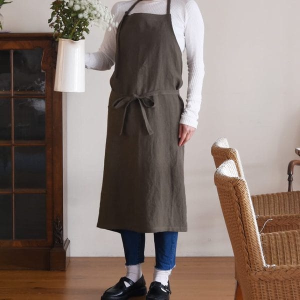 ヨーロッパリネン ホルターデイリーエプロン【4色展開】