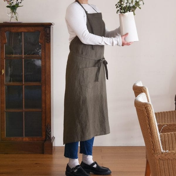 ヨーロッパリネン ホルターデイリーエプロン【4色展開】