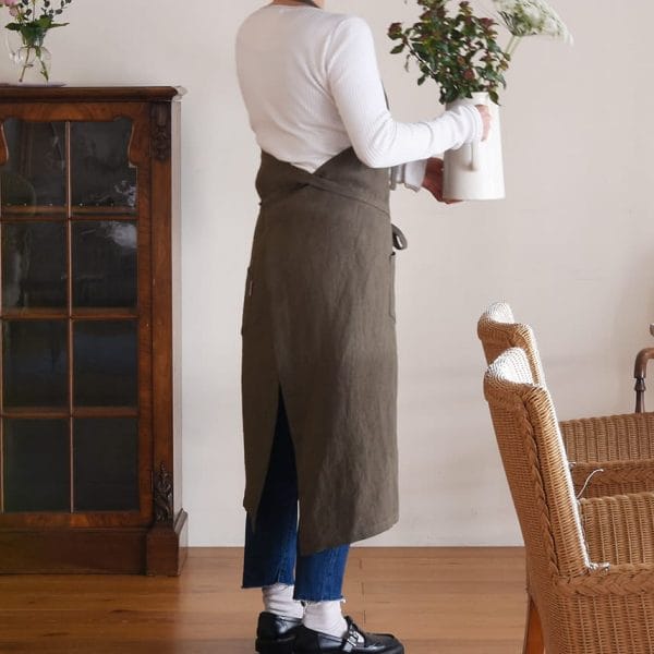 ヨーロッパリネン ホルターデイリーエプロン【4色展開】