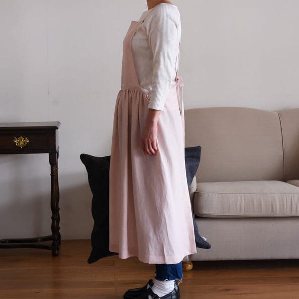 ヨーロッパリネン ギャザーエプロン【4色展開】