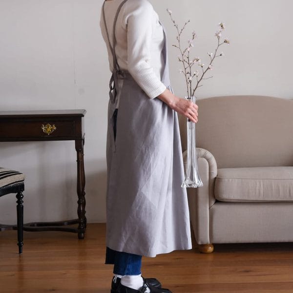 ヨーロッパリネン ギャザーエプロン【4色展開】
