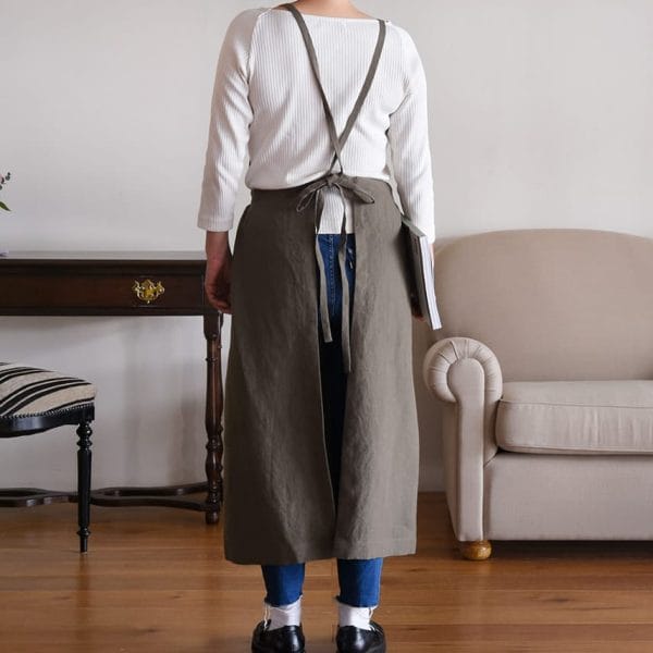 ヨーロッパリネン ギャザーエプロン【4色展開】
