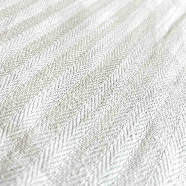 リトアニア産リネンファブリック生地【ヘリンボーンホワイト】