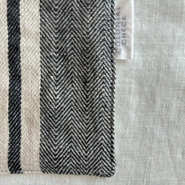 リネンストライプコースター【ブラックヘリンボーン】
