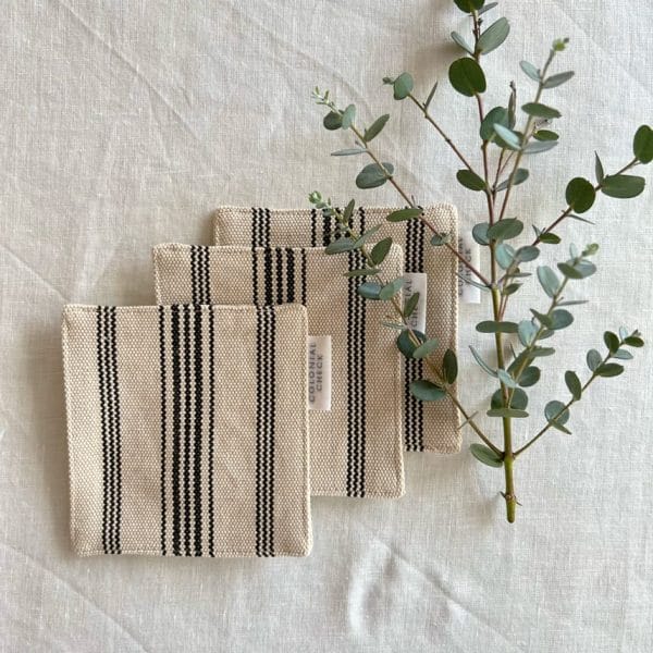 コットンストライプコースター【パトリブラック】